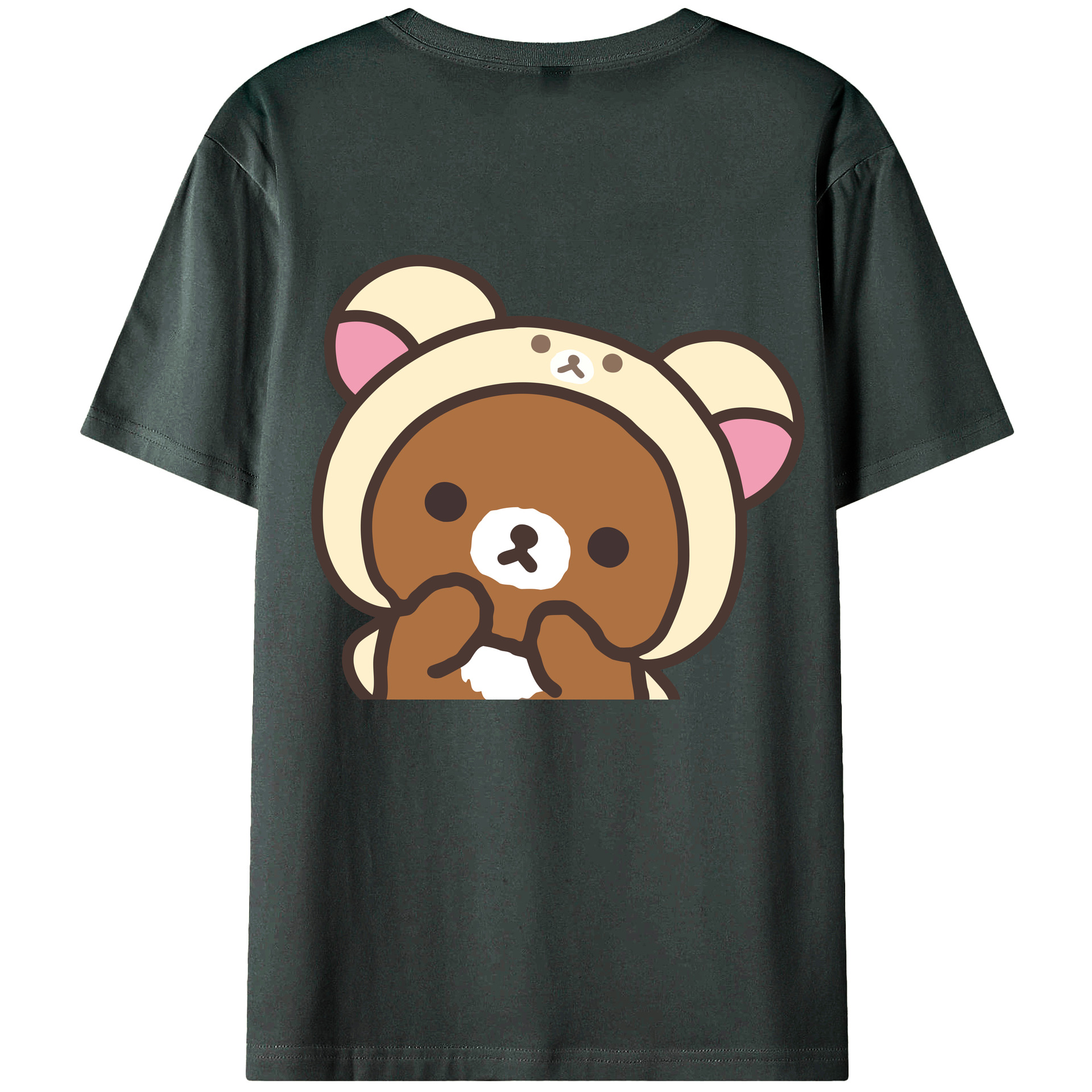 （画像用） リラックマ リラックマ キイロイトリ Rilakkuma Korilakkuma Kiiroitori 綿100％ メンズ半袖Tシャツ（バックプリント） 通気性